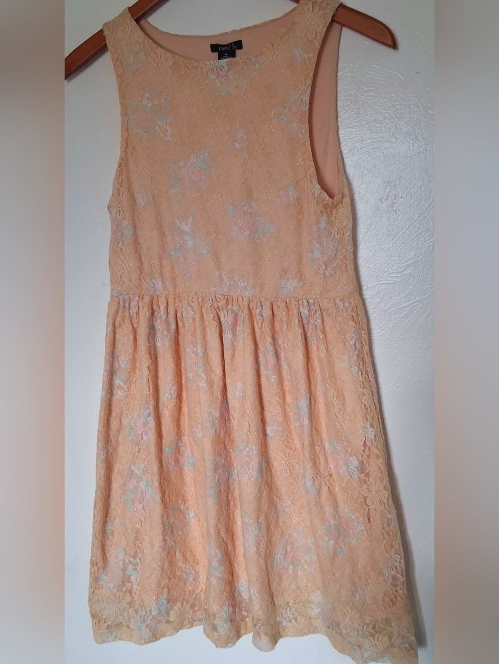 Rue 21 Peach Floral Lace Sleeveless Dress
